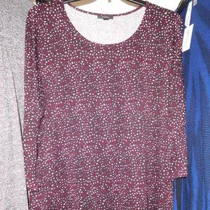 3X ALFANI BLACK RED CROC PRINT TUNIC HI LOW TOP 3/